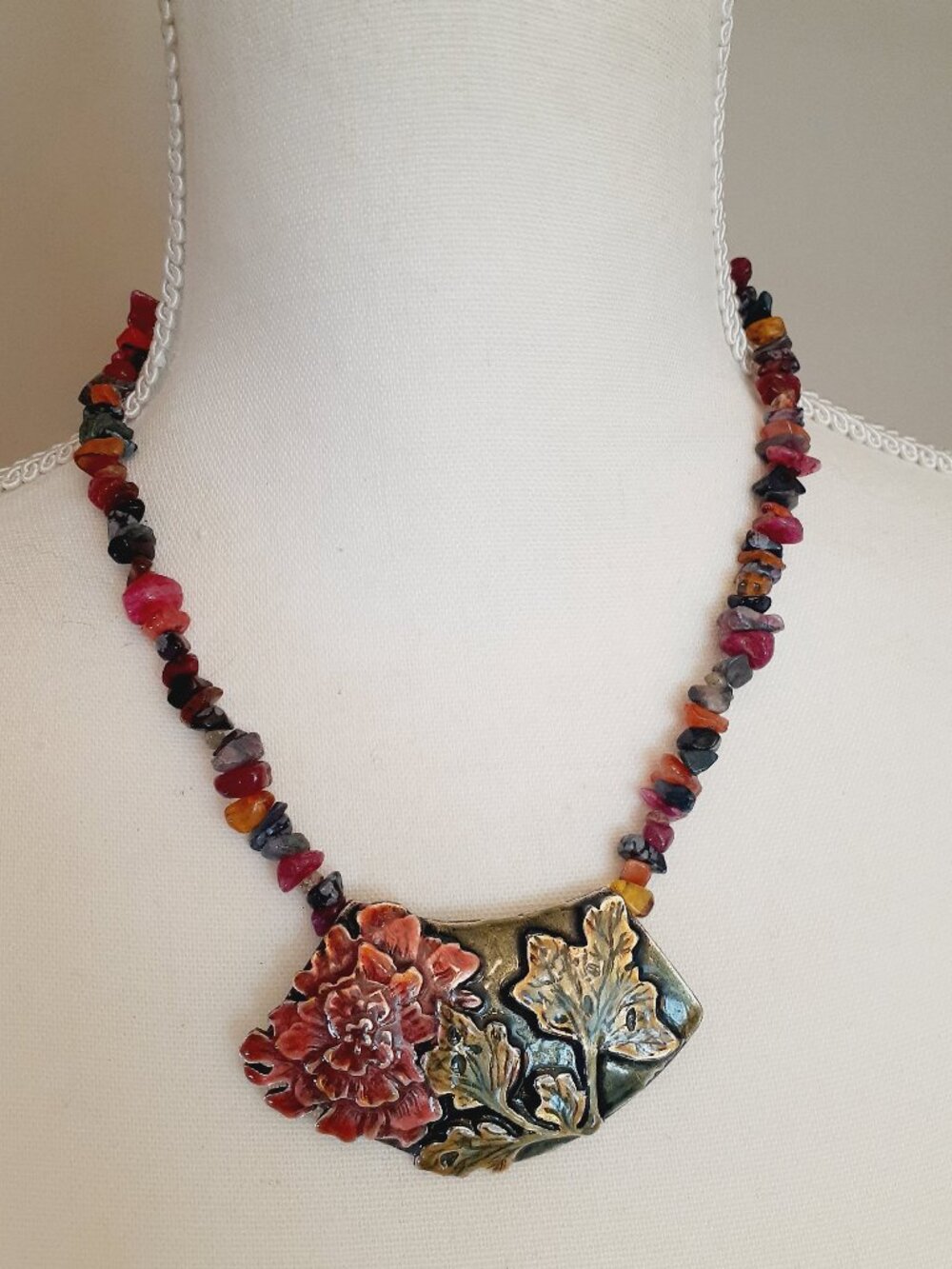 Chico's Enamel Pendant Necklace